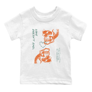 Dunk Low Ceramic shirts to match jordans Love Doesn't End sneaker match tees Dunk Ceramic match shoes to clothes SNRT Sneaker Tees Youth Baby White 2 tee