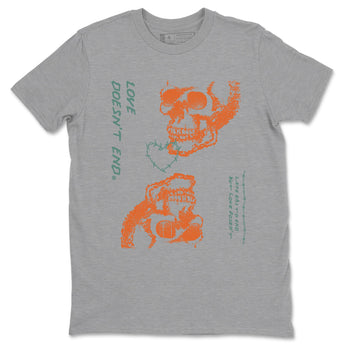 Dunk Low Ceramic shirts to match jordans Love Doesn't End sneaker match tees Dunk Ceramic match shoes to clothes SNRT Sneaker Tees unisex cotton Heather Grey 2 shirts