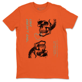 Dunk Low Ceramic shirts to match jordans Love Doesn't End sneaker match tees Dunk Ceramic match shoes to clothes SNRT Sneaker Tees unisex cotton Orange 2 shirts