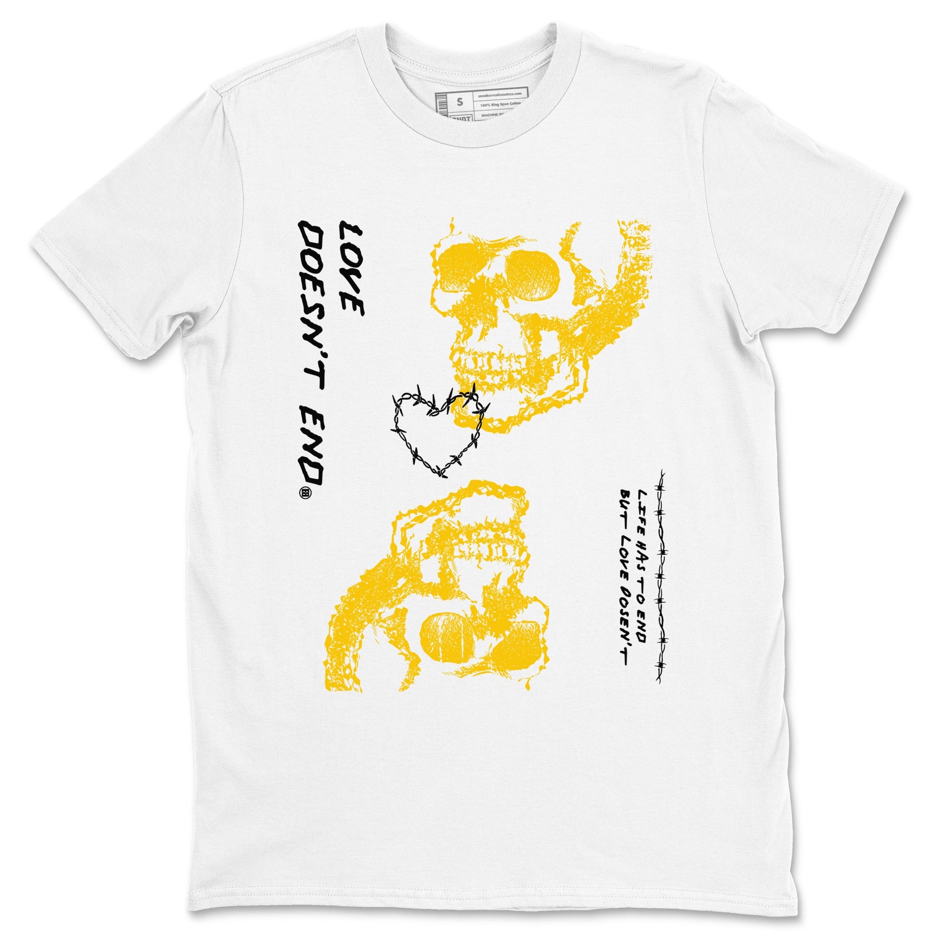 Dunk High Pollen shirts to match jordans Love Doesn't End sneaker match tees Dunk High Pollen match shoes to clothes SNRT Sneaker Tees unisex cotton White 2 shirts