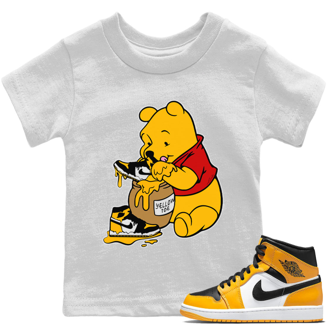 Love Honey Kids Tops - Air Jordan 1 Yellow Toe - SNRT Sneaker Tee