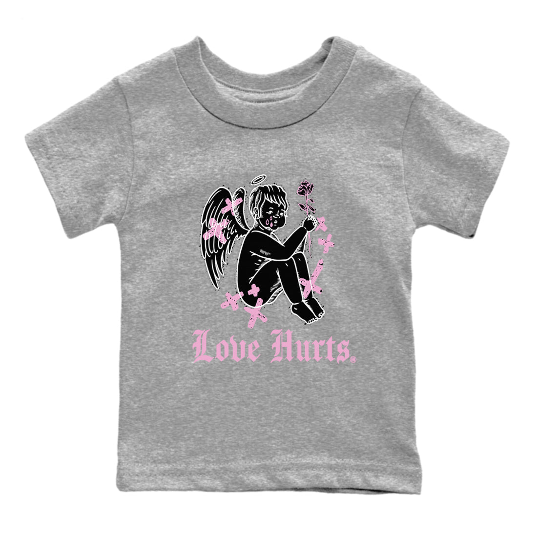 4s Retro Orchid shirts to match jordans Love Hurts sneaker match tees Air Jordan 4 WMNS Orchid match shoes to clothes SNRT Sneaker Tees Youth Baby Heather Grey 2 tee