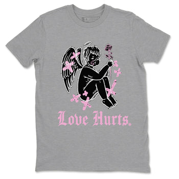 4s Retro Orchid shirts to match jordans Love Hurts sneaker match tees Air Jordan 4 WMNS Orchid match shoes to clothes SNRT Sneaker Tees unisex cotton Heather Grey 2 shirts