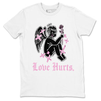 4s Retro Orchid shirts to match jordans Love Hurts sneaker match tees Air Jordan 4 WMNS Orchid match shoes to clothes SNRT Sneaker Tees unisex cotton White 2 shirts