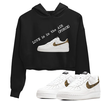 Air Force 1 Ivory Snake shirt to match jordans Love In The Air sneaker tees Air Force 1 Ivory Snake SNRT Sneaker Release Tees Black 1 crop length shirt