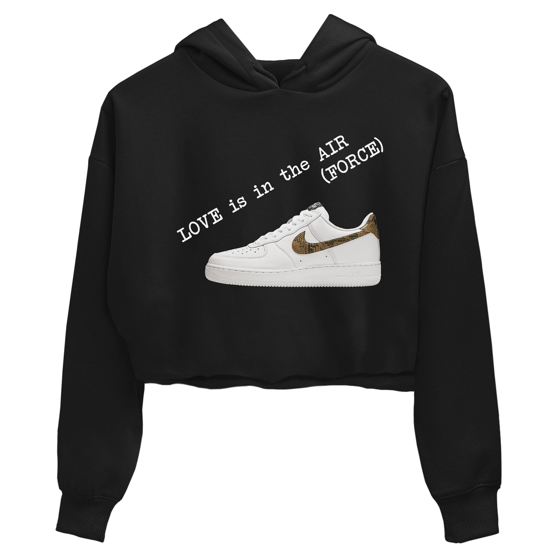 Air Force 1 Ivory Snake shirt to match jordans Love In The Air sneaker tees Air Force 1 Ivory Snake SNRT Sneaker Release Tees Black 2 crop length shirt