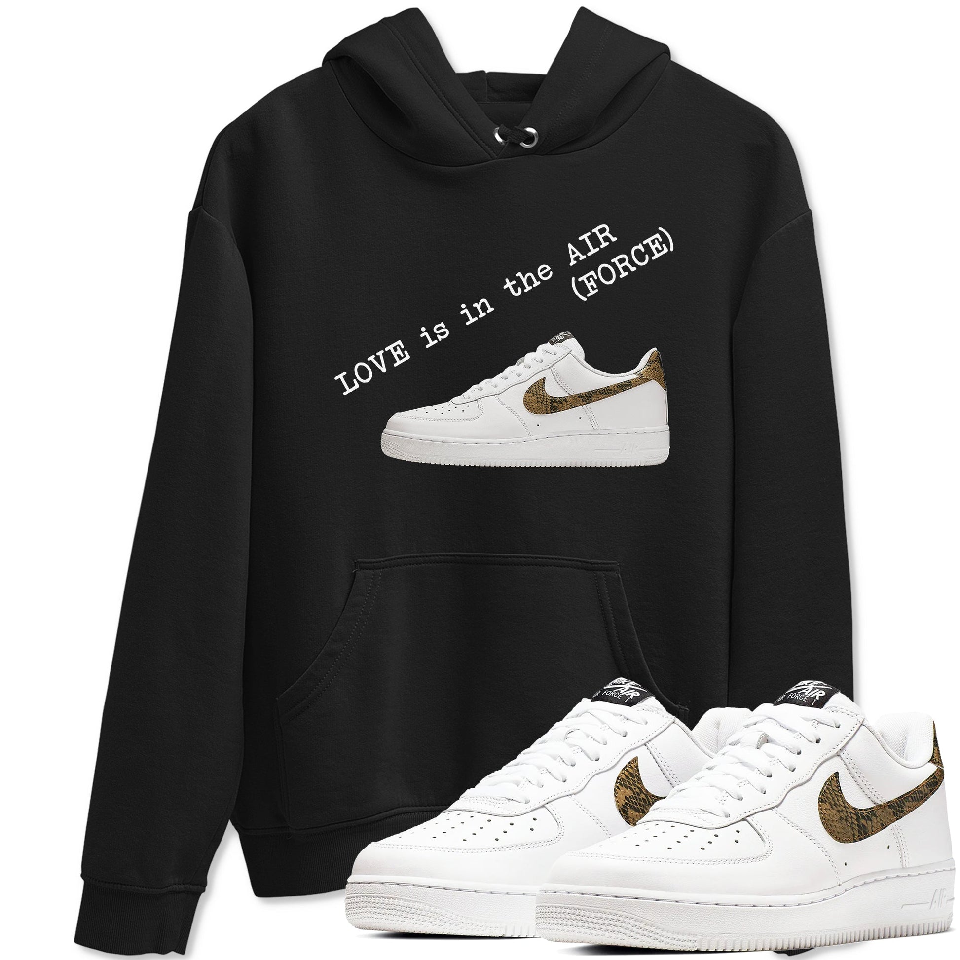 Air Force 1 Ivory Snake shirt to match jordans Love In The Air sneaker tees Air Force 1 Ivory Snake SNRT Sneaker Release Tees unisex cotton Black 1 crew neck shirt
