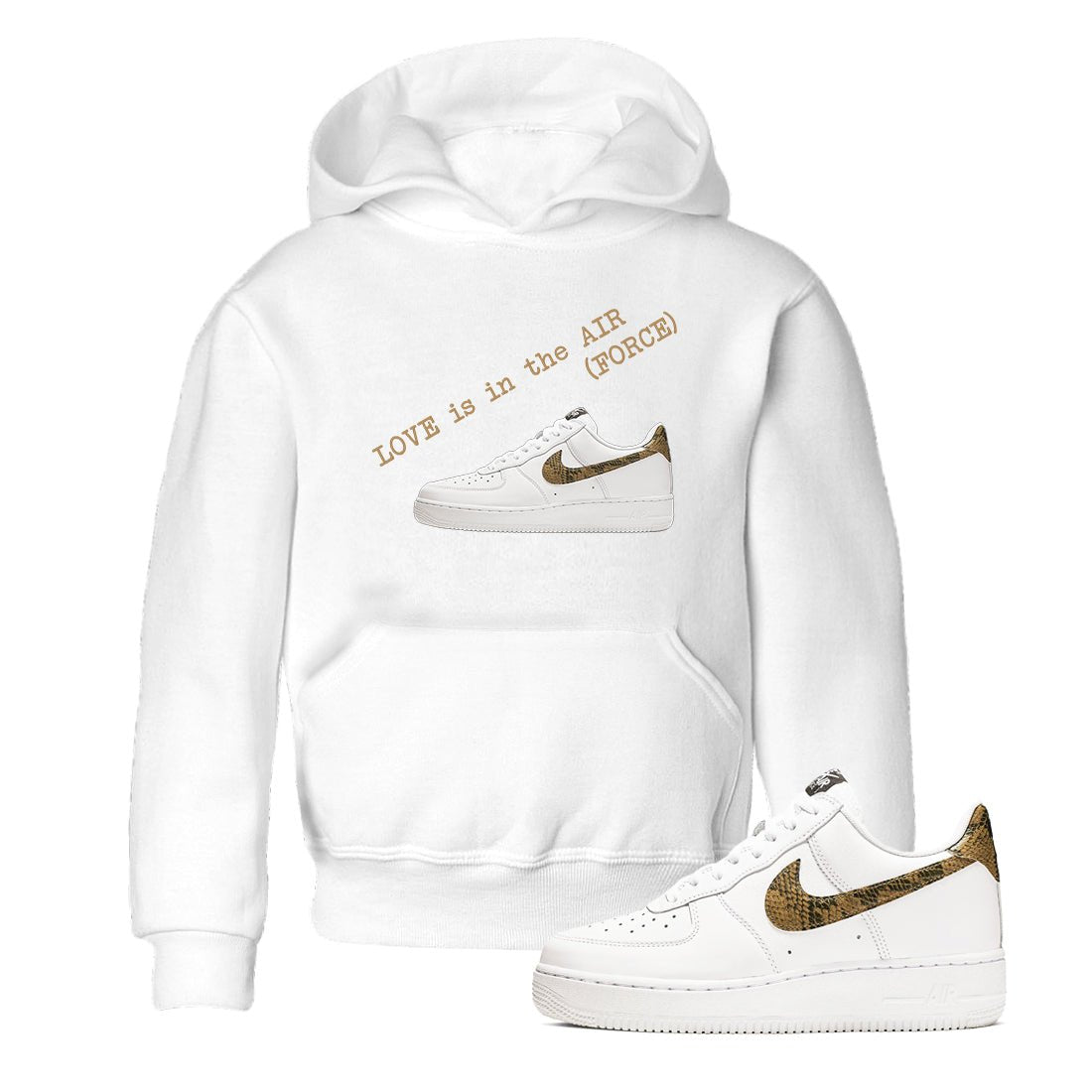 Air Force 1 Ivory Snake shirt to match jordans Love In The Air sneaker tees Air Force 1 Ivory Snake SNRT sneaker release tees baby toddler White 1 cotton Shirt
