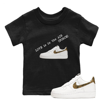 Air Force 1 Ivory Snake shirt to match jordans Love In The Air sneaker tees Air Force 1 Ivory Snake SNRT sneaker release tees baby toddler Black 1 cotton Shirt