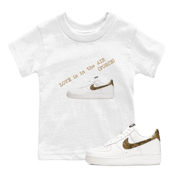 Air Force 1 Ivory Snake shirt to match jordans Love In The Air sneaker tees Air Force 1 Ivory Snake SNRT sneaker release tees baby toddler White 1 cotton Shirt