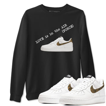 Air Force 1 Ivory Snake shirt to match jordans Love In The Air sneaker tees Air Force 1 Ivory Snake SNRT Sneaker Release Tees unisex cotton Black 1 crew neck shirt