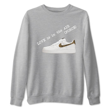 Air Force 1 Ivory Snake shirt to match jordans Love In The Air sneaker tees Air Force 1 Ivory Snake SNRT Sneaker Release Tees unisex cotton Heather Grey 2 crew neck shirt