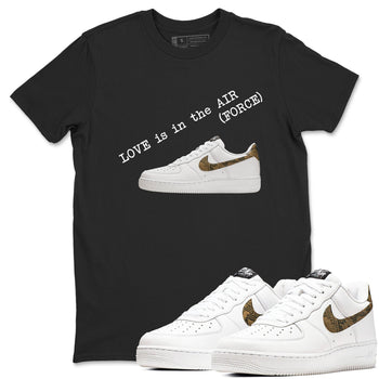 Air Force 1 Ivory Snake shirt to match jordans Love In The Air sneaker tees Air Force 1 Ivory Snake SNRT Sneaker Release Tees unisex cotton Black 1 crew neck shirt
