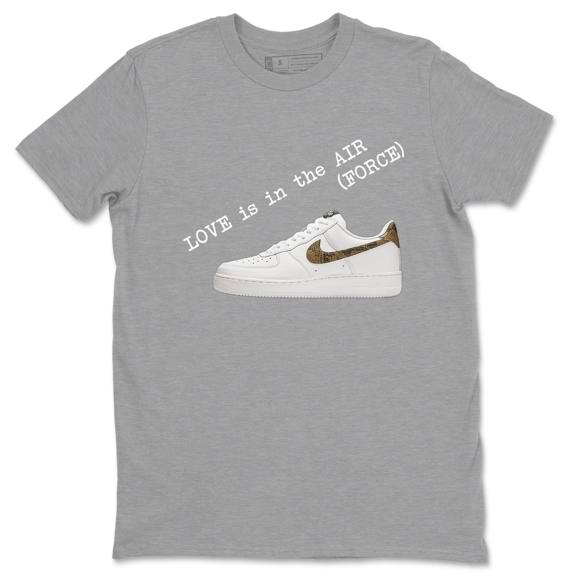 Air Force 1 Ivory Snake shirt to match jordans Love In The Air sneaker tees Air Force 1 Ivory Snake SNRT Sneaker Release Tees unisex cotton Heather Grey 2 crew neck shirt