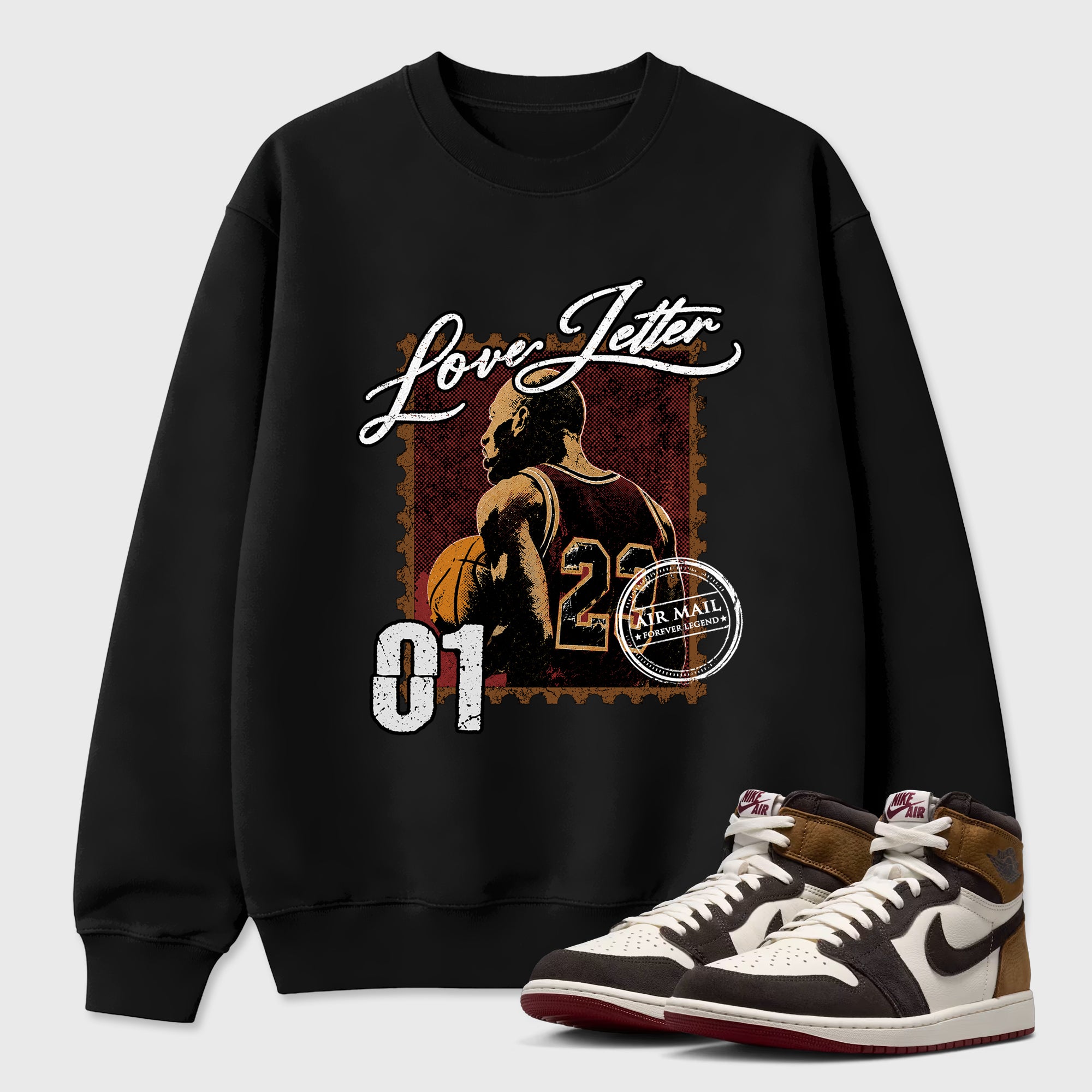Love Letter Graphic T-Shirt featuring original streetwear artwork designed to match the Air Jordan 1 Love Letter. Black 1 Graphic Tee.