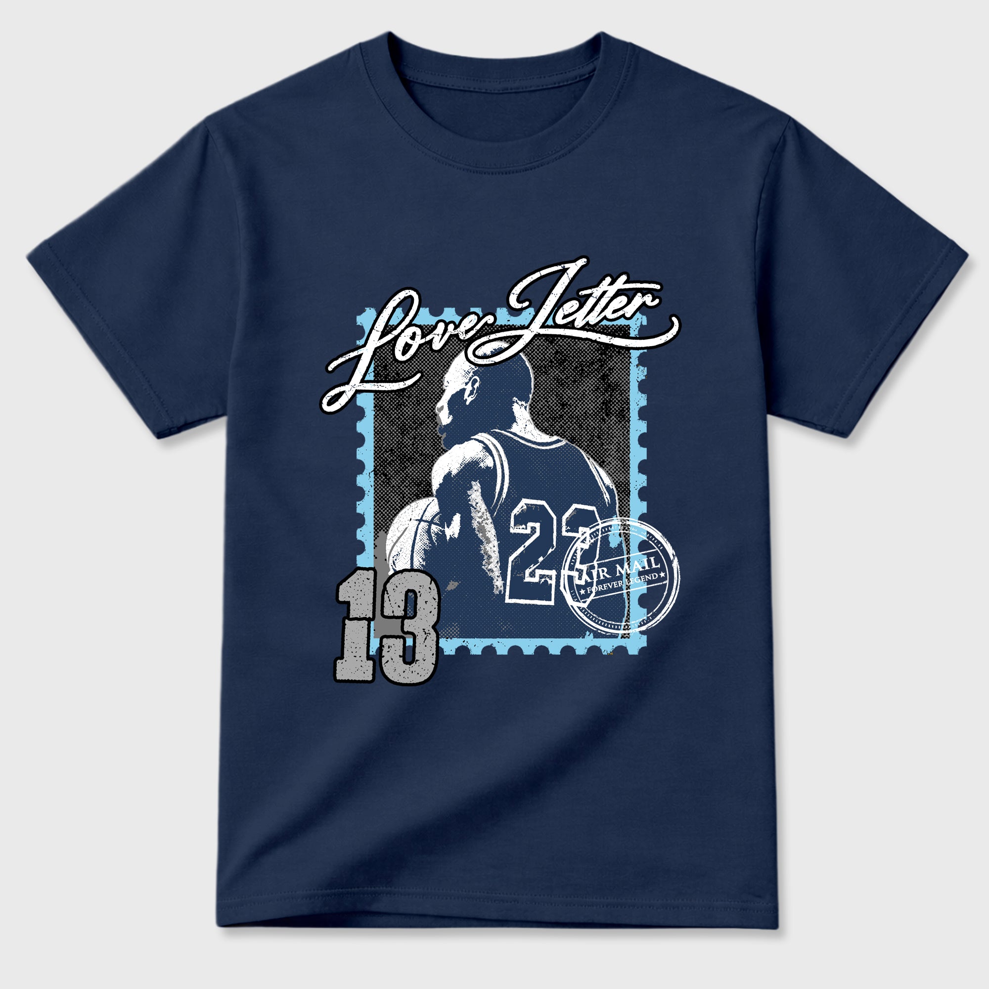 Love Letter Graphic T-Shirt featuring original streetwear artwork designed to match the Air Jordan 13 Flint. Navy 2 Graphic T-Shirt.