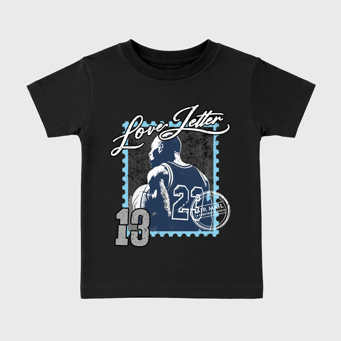 Love Letter Baby & Kids Graphic T-Shirt featuring original artwork designed to match the Air Jordan 13 Flint. Black 2 Kids Graphic Tee.