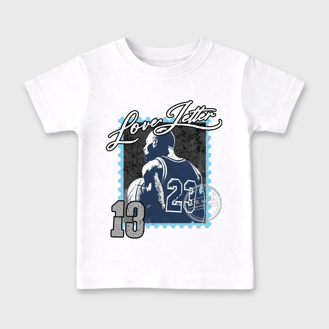 Love Letter Baby & Kids Graphic T-Shirt featuring original artwork designed to match the Air Jordan 13 Flint. White 2 Kids Graphic Tee.