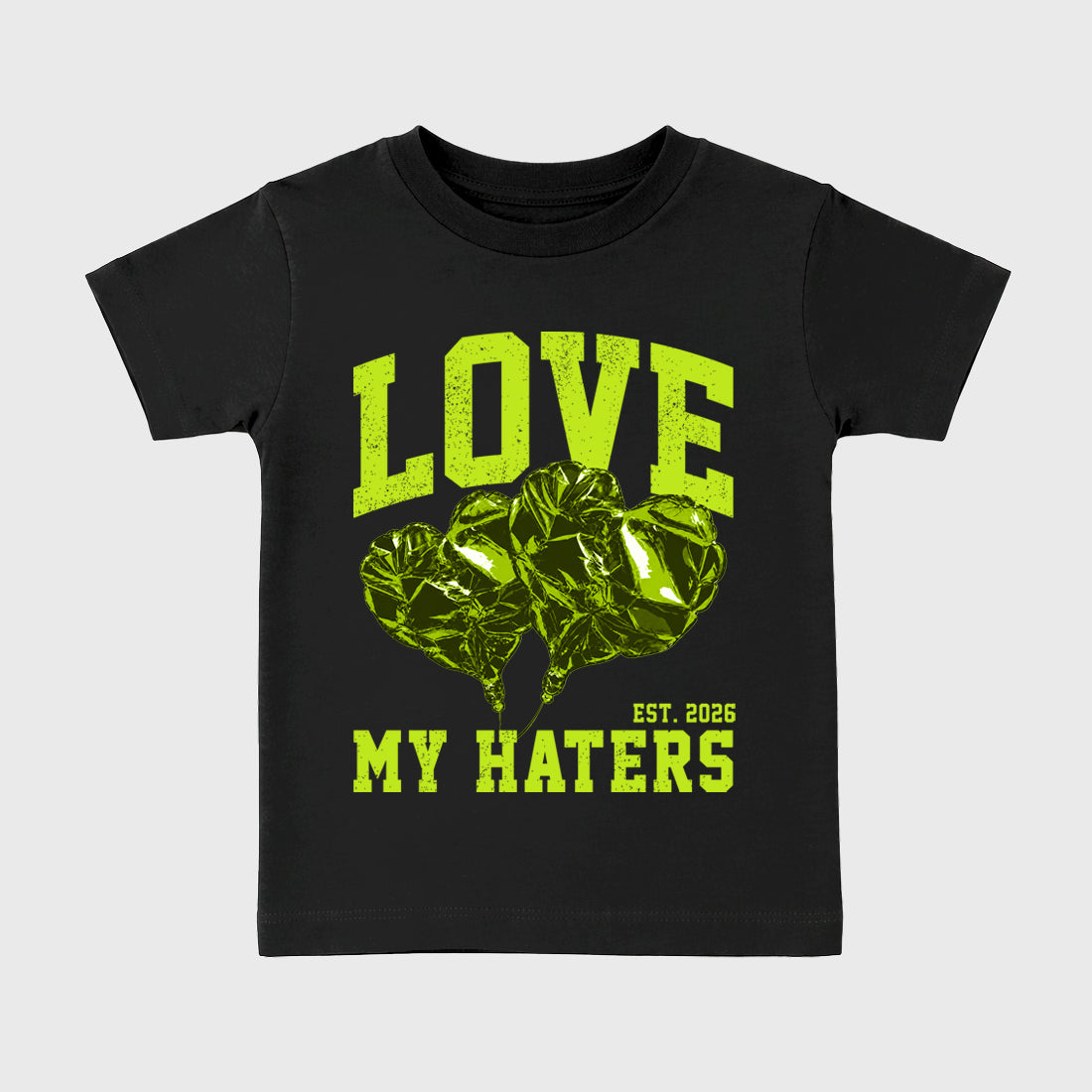 Sneaker match tees – Sneaker Tees To Match Air Foamposite Pro Black Shoes – Love My Haters Kids T-Shirt Black 2