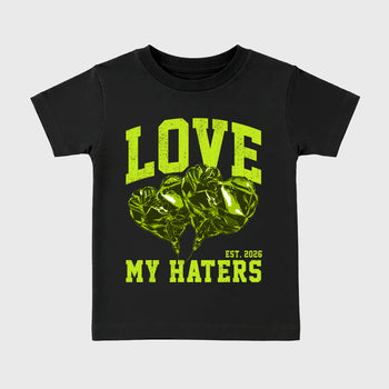 Sneaker match tees – Sneaker Tees To Match Air Foamposite Pro Black Shoes – Love My Haters Kids T-Shirt Black 2