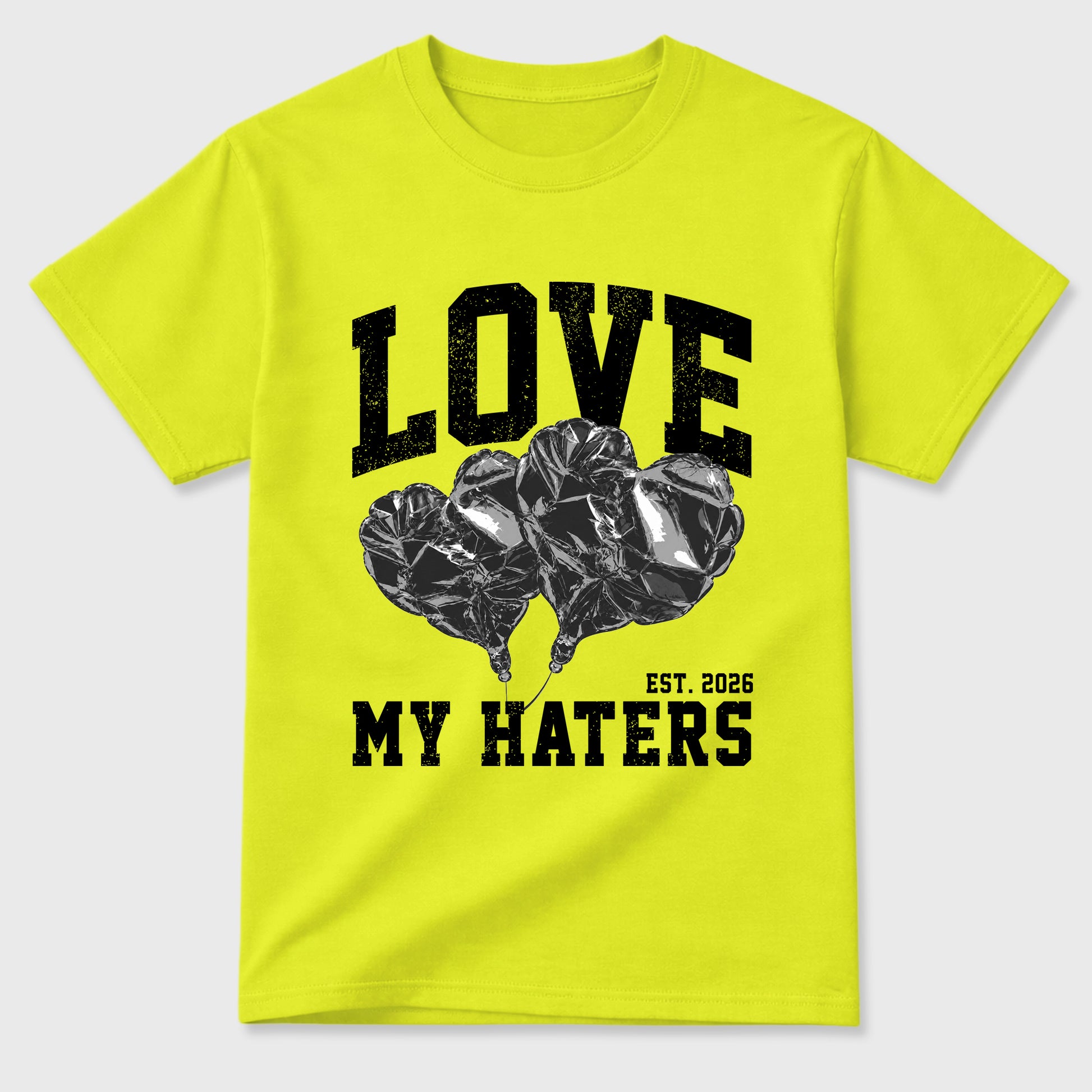 Sneaker match tees – Sneaker Tees To Match Air Foamposite Pro Black Shoes – Love My Haters Tee Safety Green 2