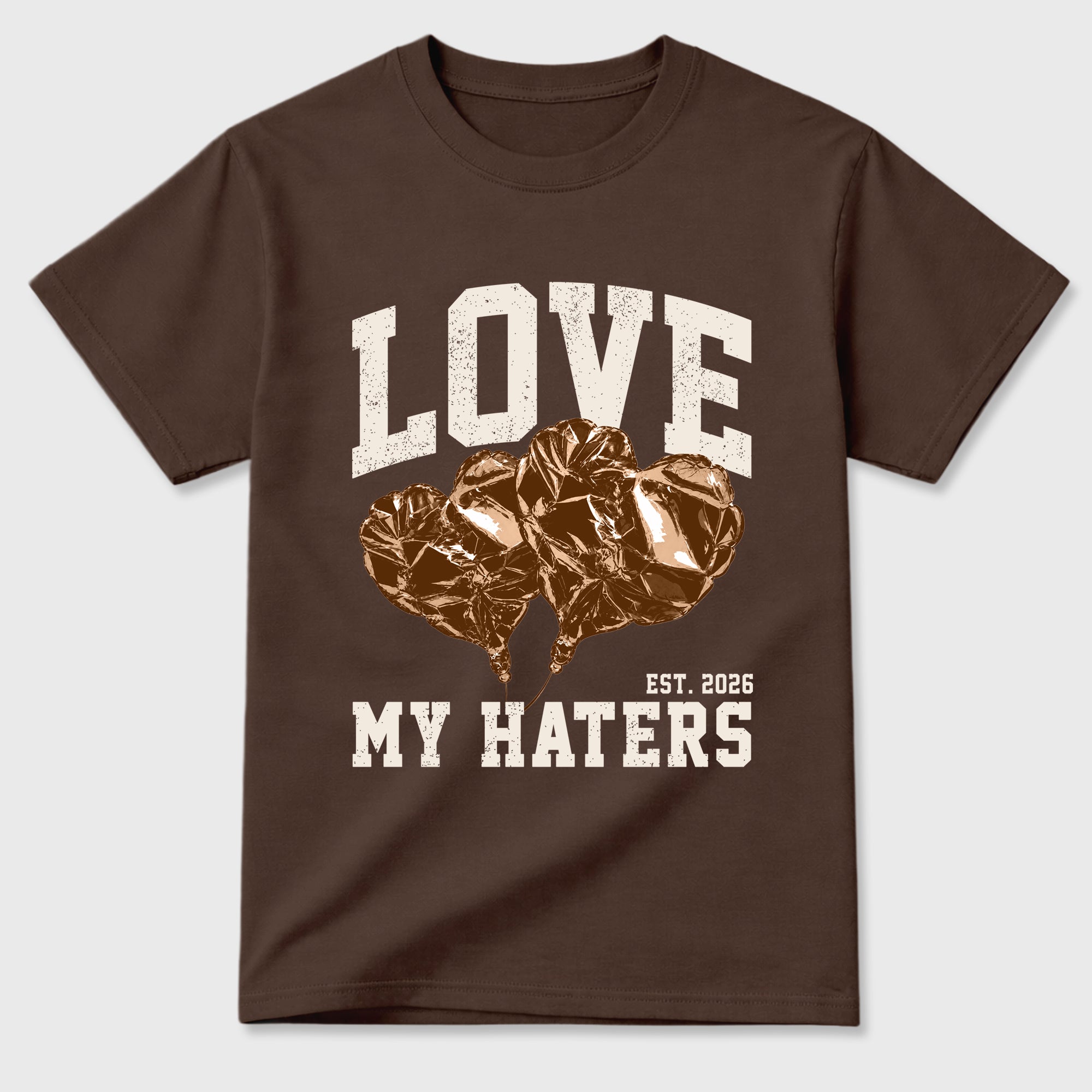 Love My Haters Graphic T-Shirt featuring original streetwear artwork designed to match the Air Jordan 1 Love Letter. Dark Chocolate 2 Graphic T-Shirt.