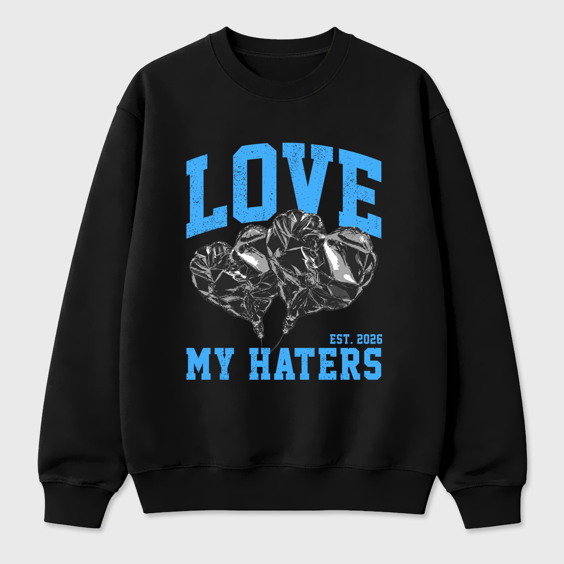 Love My Haters Graphic T-Shirt sneaker match tee designed for the Air Jordan 5 Black Carolina, featuring coordinated color options for a perfect streetwear match. Black 2 shirt.