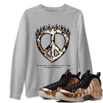 Foams One Metallic Copper shirts to match jordans Love Peace sneaker match tees Air Foamposite One Metallic Copper match shoes to clothes SNRT Sneaker Tees unisex cotton Heather Grey 1 shirts