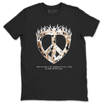 Foams One Metallic Copper shirts to match jordans Love Peace sneaker match tees Air Foamposite One Metallic Copper match shoes to clothes SNRT Sneaker Tees unisex cotton Black 2 shirts