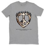 Foams One Metallic Copper shirts to match jordans Love Peace sneaker match tees Air Foamposite One Metallic Copper match shoes to clothes SNRT Sneaker Tees unisex cotton Heather Grey 2 shirts