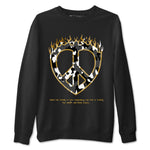 1s Black Metallic Gold shirts to match jordans Love Peace sneaker match tees Jordan 1 High OG Black and Gold SNRT Sneaker Release Tees unisex cotton Black 2 crew neck shirts