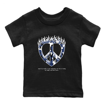 1s Midnight Navy shirts to match jordans Love Peace sneaker match tees Air Jordan 1 Midnight Navy match shoes to clothes SNRT Sneaker Tees Youth Baby Black 2 tee
