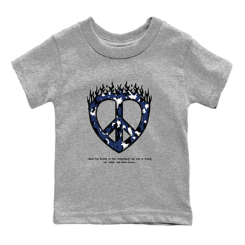 1s Midnight Navy shirts to match jordans Love Peace sneaker match tees Air Jordan 1 Midnight Navy match shoes to clothes SNRT Sneaker Tees Youth Baby Heather Grey 2 tee
