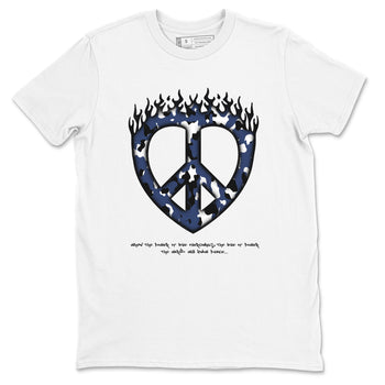 1s Midnight Navy shirts to match jordans Love Peace sneaker match tees Air Jordan 1 Midnight Navy match shoes to clothes SNRT Sneaker Tees unisex cotton White 2 shirts