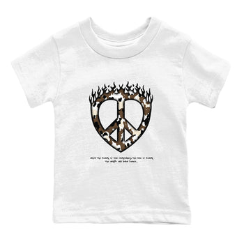 1s Low OG Mocha shirts to match jordans Love Peace sneaker match tees Air Jordan 1 Mocha match shoes to clothes SNRT Sneaker Tees Youth Baby White 2 tee