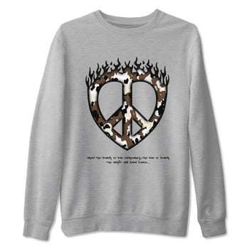 1s Low OG Mocha shirts to match jordans Love Peace sneaker match tees Air Jordan 1 Mocha match shoes to clothes SNRT Sneaker Tees unisex cotton Heather Grey 2 shirts