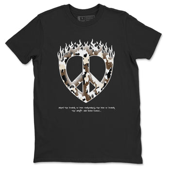 1s Low OG Mocha shirts to match jordans Love Peace sneaker match tees Air Jordan 1 Mocha match shoes to clothes SNRT Sneaker Tees unisex cotton Black 2 shirts