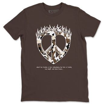 1s Low OG Mocha shirts to match jordans Love Peace sneaker match tees Air Jordan 1 Mocha match shoes to clothes SNRT Sneaker Tees unisex cotton Dark Chocolate 2 shirts