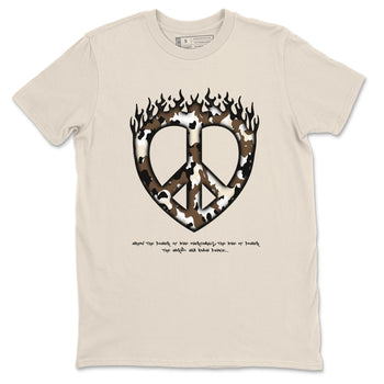 1s Low OG Mocha shirts to match jordans Love Peace sneaker match tees Air Jordan 1 Mocha match shoes to clothes SNRT Sneaker Tees unisex cotton Natural 2 shirts
