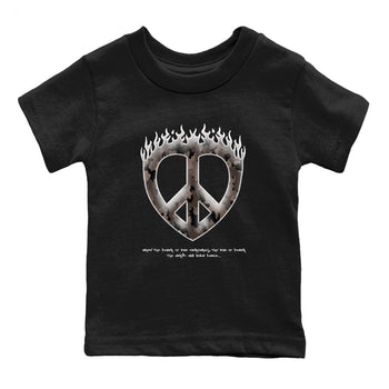 Air Jordan 1 Travis Scott Velvet Brown shirts to match jordans Love Peace sneaker match tees Travis Scott x Air Jordan 1 Low OG Velvet Brown best t shirts to wear with jordans SNRT Sneaker Tees Youth Baby Black 2 tee