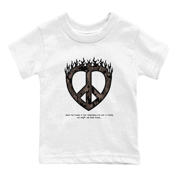 Air Jordan 1 Travis Scott Velvet Brown shirts to match jordans Love Peace sneaker match tees Travis Scott x Air Jordan 1 Low OG Velvet Brown best t shirts to wear with jordans SNRT Sneaker Tees Youth Baby White 2 tee