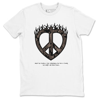 Air Jordan 1 Travis Scott Velvet Brown shirts to match jordans Love Peace sneaker match tees Travis Scott x Air Jordan 1 Low OG Velvet Brown best t shirts to wear with jordans SNRT Sneaker Tees unisex cotton White 2 shirts