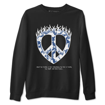11s Diffused Blue shirts to match jordans Love Peace sneaker match tees Air Jordan 11 Diffused Blue SNRT Sneaker Release Tees unisex cotton Black 2 crew neck shirts