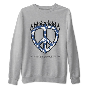 11s Diffused Blue shirts to match jordans Love Peace sneaker match tees Air Jordan 11 Diffused Blue SNRT Sneaker Release Tees unisex cotton Heather Grey 2 crew neck shirts