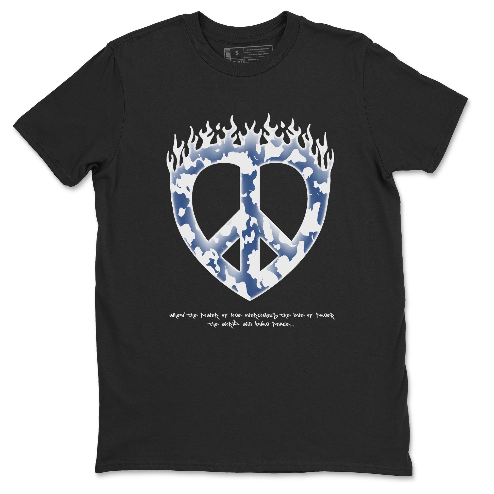 11s Diffused Blue shirts to match jordans Love Peace sneaker match tees Air Jordan 11 Diffused Blue SNRT Sneaker Release Tees unisex cotton Black 2 crew neck shirts