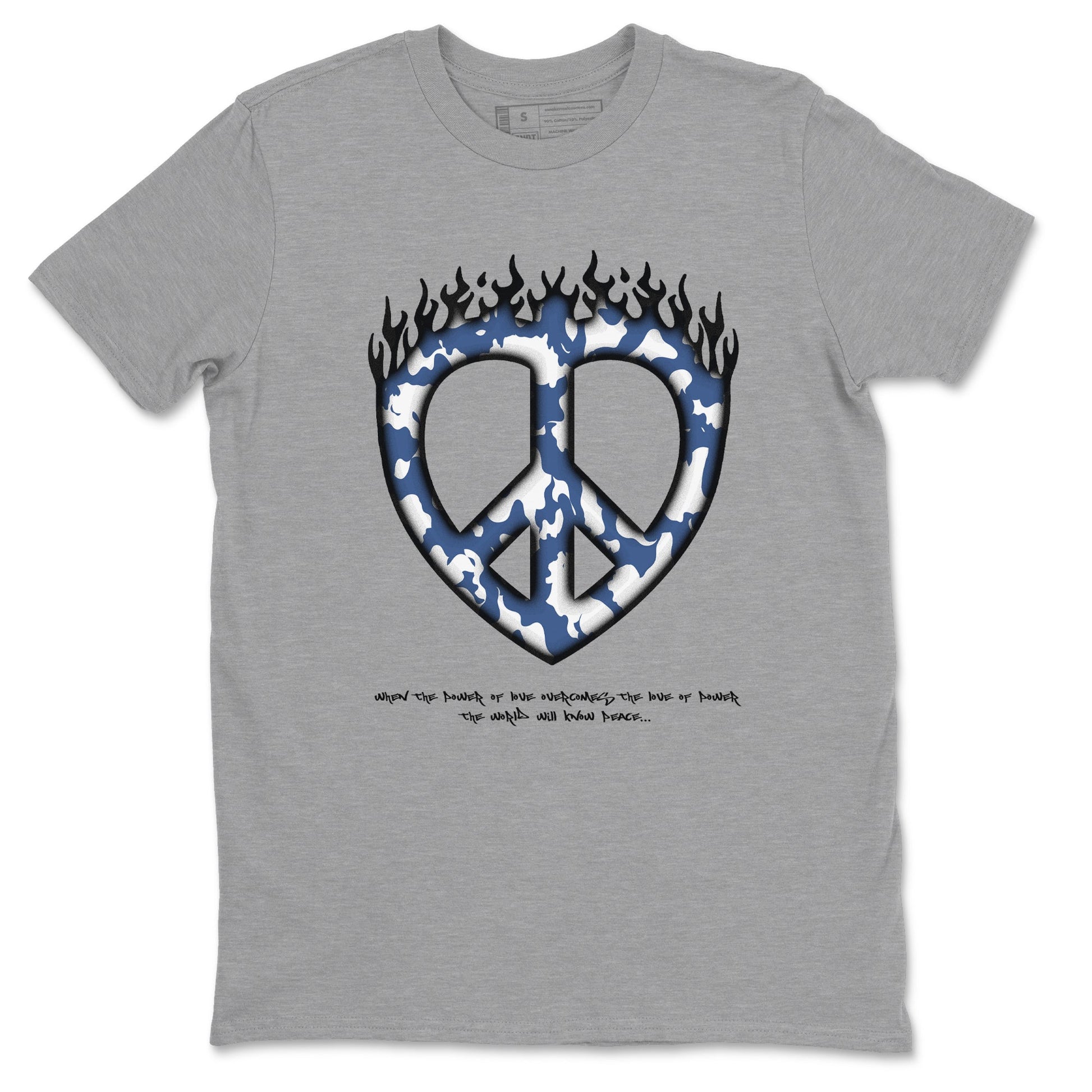 11s Diffused Blue shirts to match jordans Love Peace sneaker match tees Air Jordan 11 Diffused Blue SNRT Sneaker Release Tees unisex cotton Heather Grey 2 crew neck shirts