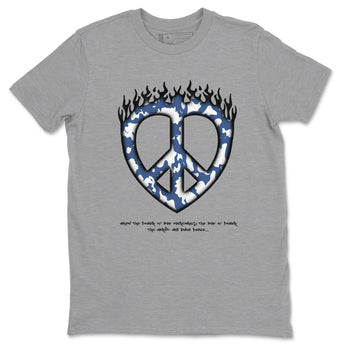 11s Diffused Blue shirts to match jordans Love Peace sneaker match tees Air Jordan 11 Diffused Blue SNRT Sneaker Release Tees unisex cotton Heather Grey 2 crew neck shirts