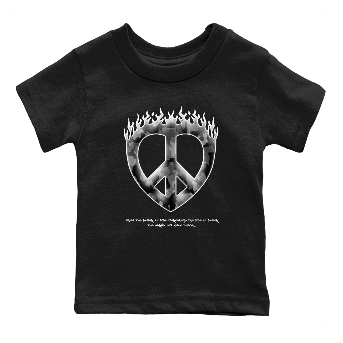 12s Black Wolf Grey shirts to match jordans Love Peace sneaker match tees Air Jordan 12 Barons match shoes to clothes SNRT Sneaker Tees Youth Baby Black 2 tee