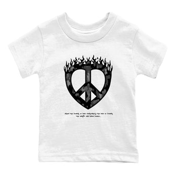 12s Black Wolf Grey shirts to match jordans Love Peace sneaker match tees Air Jordan 12 Barons match shoes to clothes SNRT Sneaker Tees Youth Baby White 2 tee
