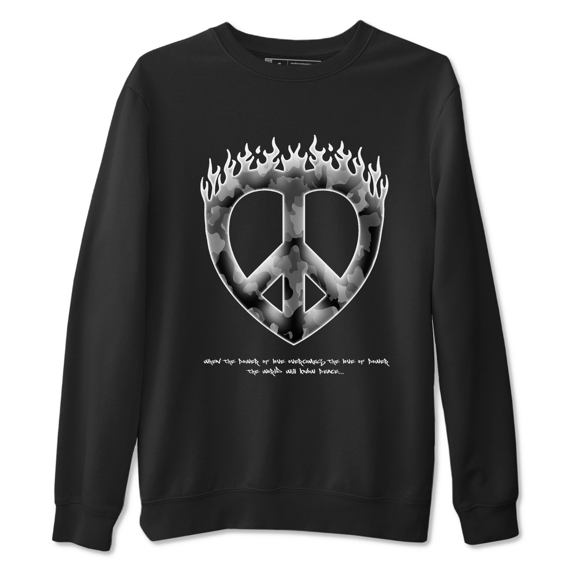 12s Black Wolf Grey shirts to match jordans Love Peace sneaker match tees Air Jordan 12 Barons match shoes to clothes SNRT Sneaker Tees unisex cotton Black 2 shirts